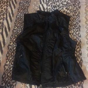 Black leather vest